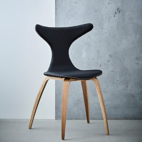Dolphin Stol Black Leather, Oak