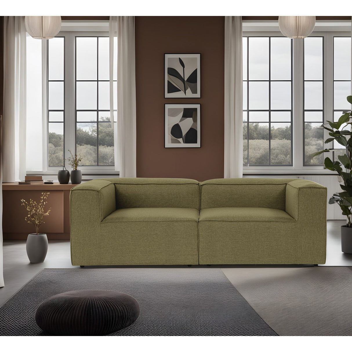Fora 2-sits (214 x 66 x 105 cm) 2-sitssoffa Grön