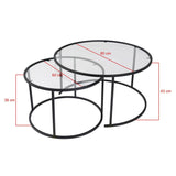 Nairobi Set (80 x 43 x 80 cm) Soffbordsset Svart
