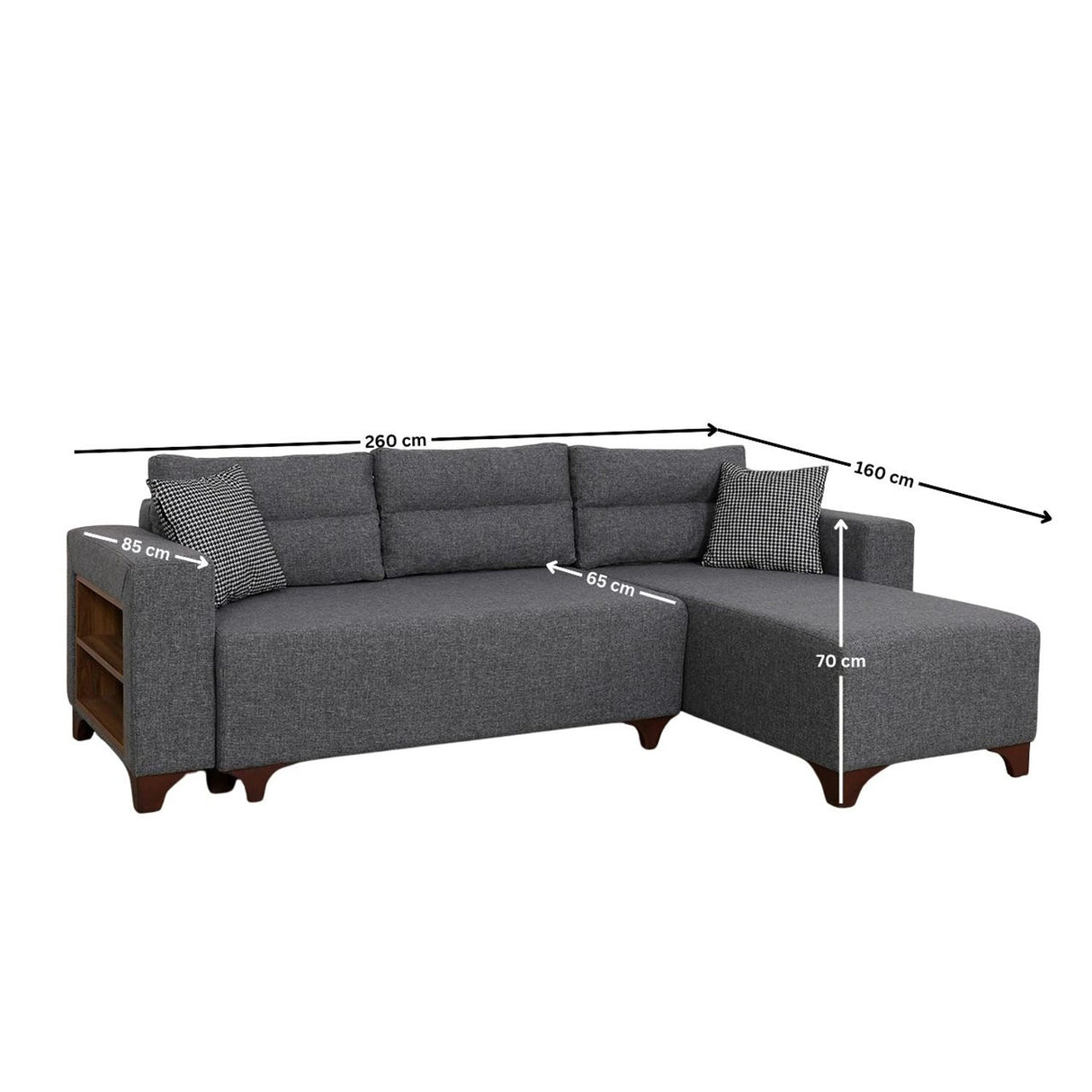 Dakar Mini (45 x 45 cm) Bäddsoffa, hörn Grå