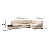 Reykjavik hörn med puff (313-193 x 97 x 80 cm) Hörnsoffa Beige