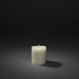 Vaxljus gräddvitt varmvit LED timer 5h 2xAA Dekorationsljus El 7,6x11,4 cm