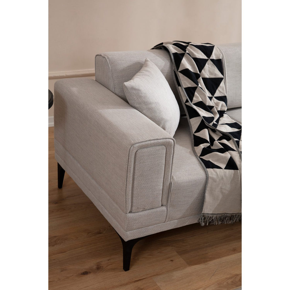 Hanoi (250-140 x 85 x 77 cm) Hörnsoffa-bäddsoffa Ecru, Höger