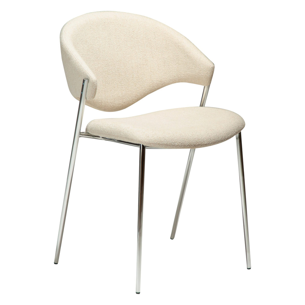 Zone Stol Simply Beige Bouclé, Chrome