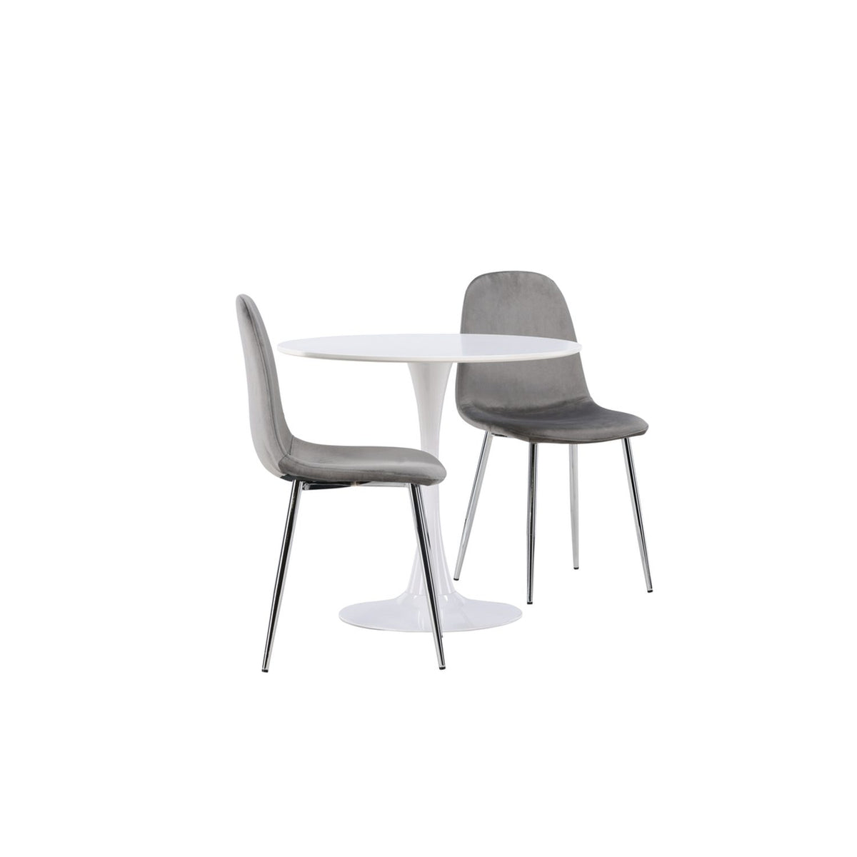 Hamden, Eva Rund matgrupp Silver, Vit, ⌀80
