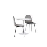 Hamden, Eva Rund matgrupp Silver, Vit, ⌀80