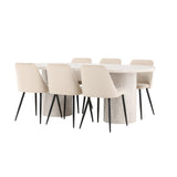 Narvik, Night Oval matgrupp Beige, Svart, Beige, 200 x 100