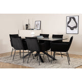 Piazza, Petra Rektangulär matgrupp Svart, Svart, 180 x 90
