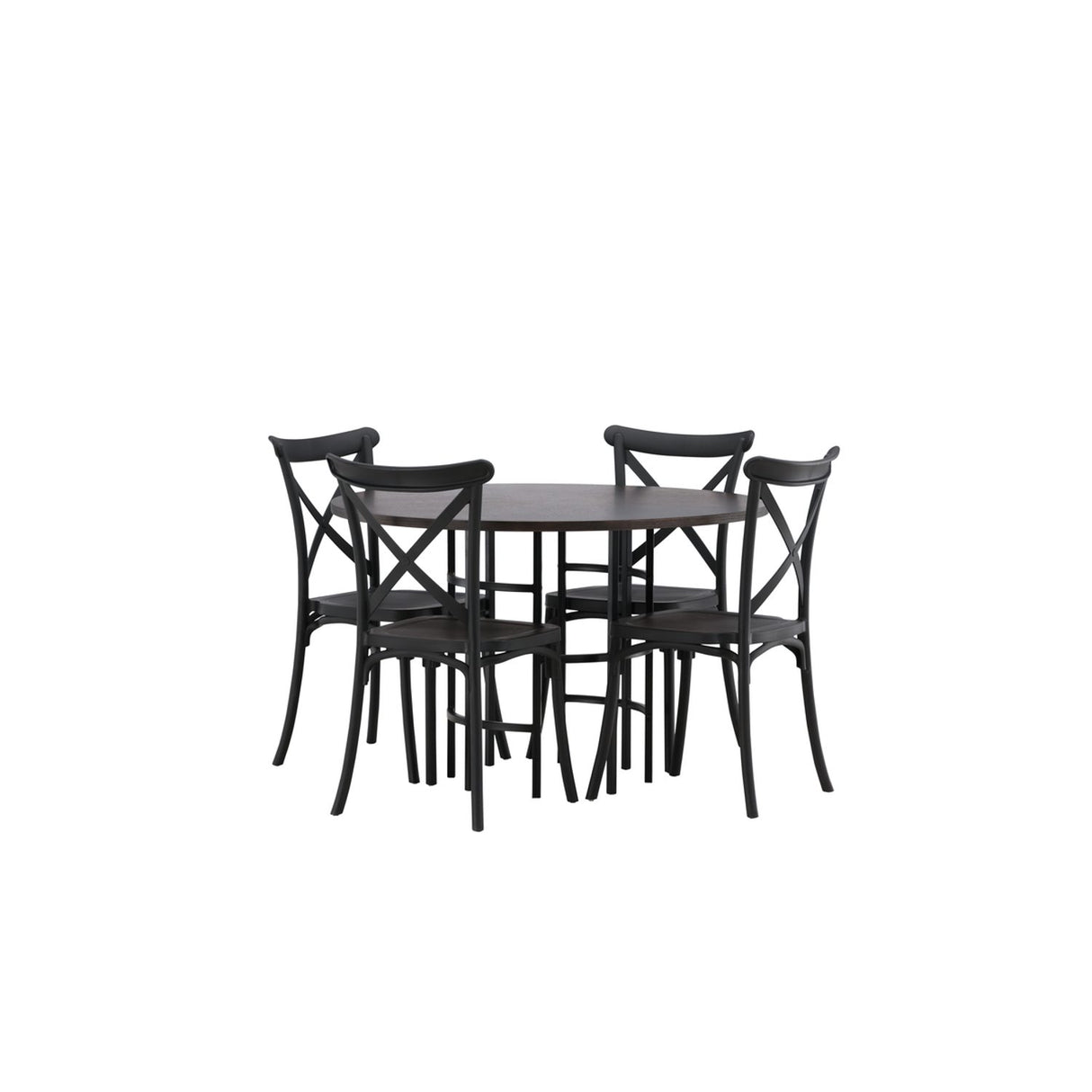 Copenhagen, Crosett Rund matgrupp Svart, Mocka, 4st
