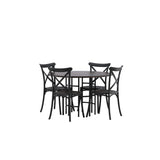 Copenhagen, Crosett Rund matgrupp Svart, Mocka, 4st