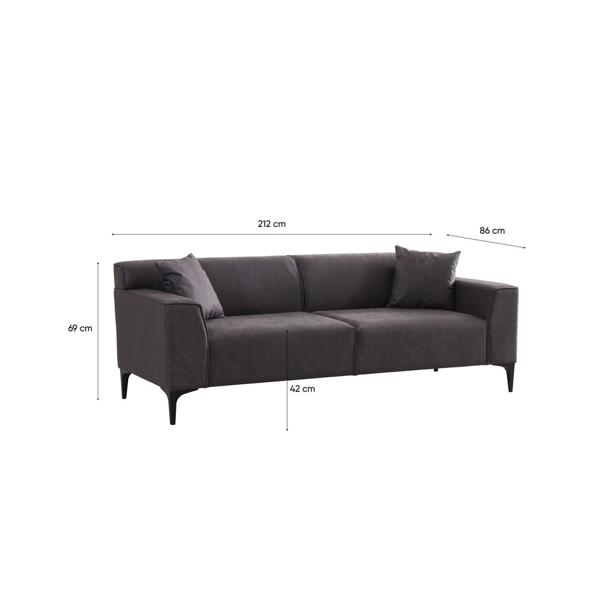 Piccolito 3-sits soffa Antracitgrå