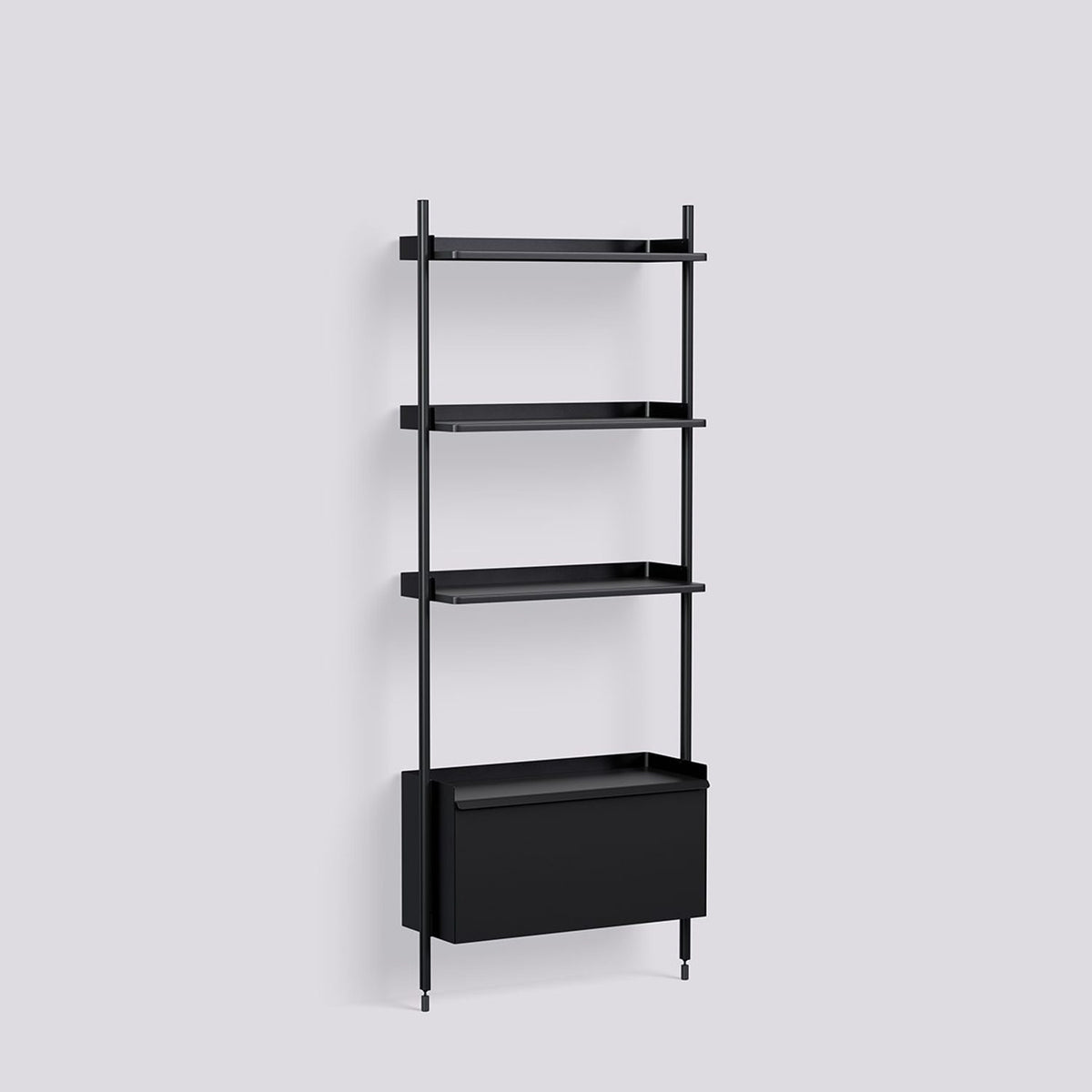 Pier System 131 1 sektion 82 × 34 × 209 cm Hyllsystem PS White, Klaranodiserad aluminium