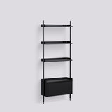 Pier System 131 1 sektion 82 × 34 × 209 cm Hyllsystem PS White, Klaranodiserad aluminium