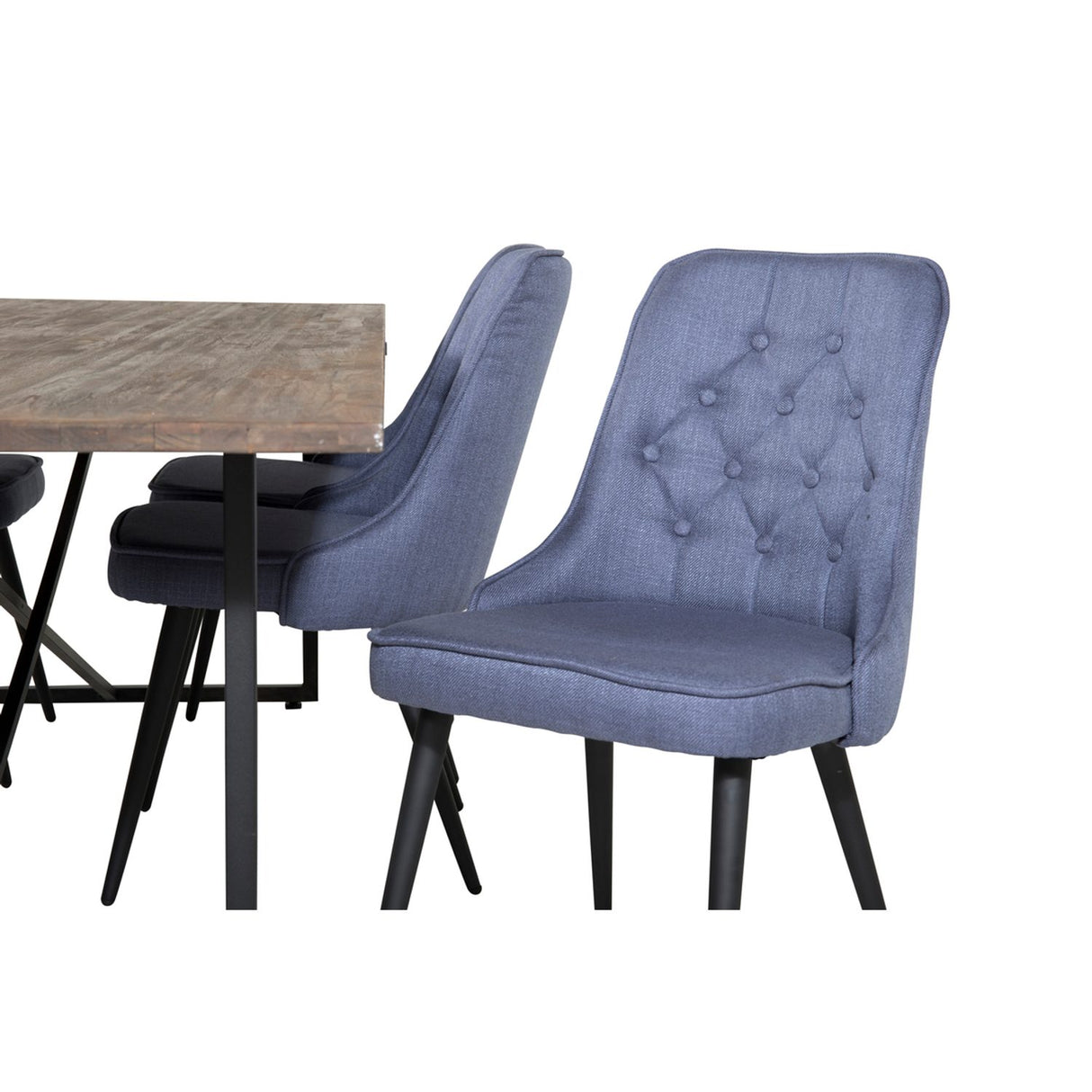 Padang, Velvet Deluxe Rektangulär matgrupp Svart,Blå, Svart,Natur, 250 x 100