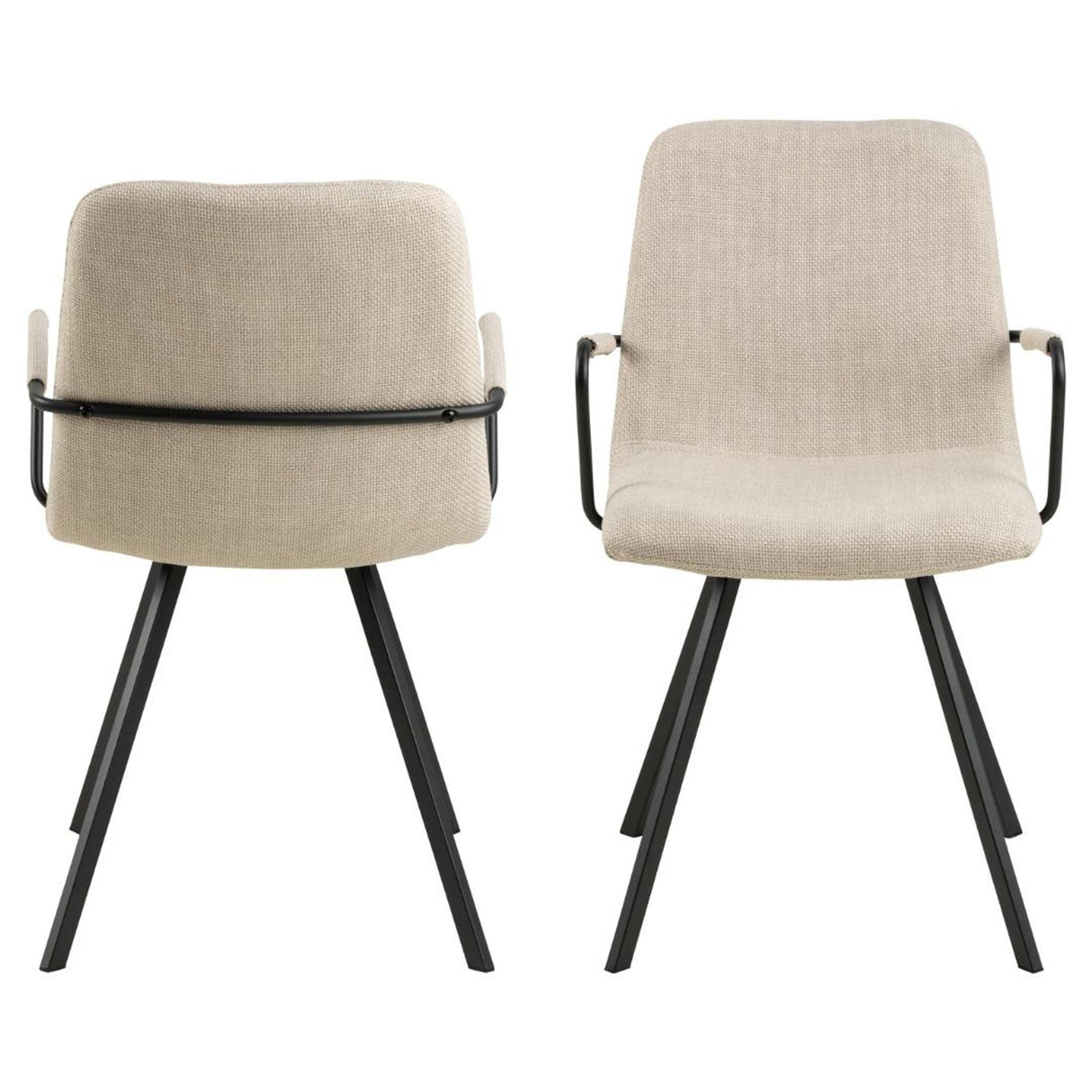 Selina Matstol med Armstöd Basel tyg Beige