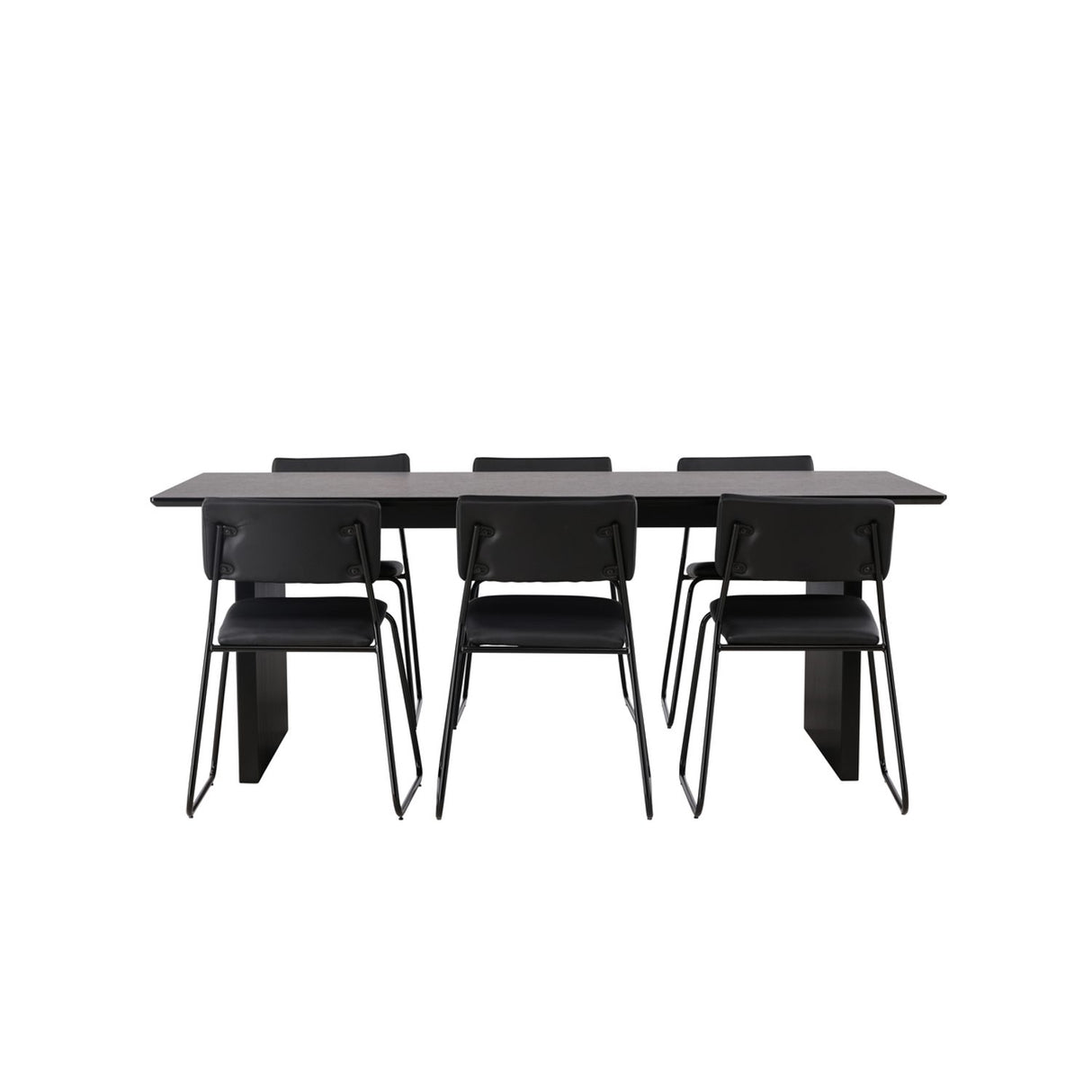 Vail, Kenth Rektangulär matgrupp Svart, Svart, 200 x 100