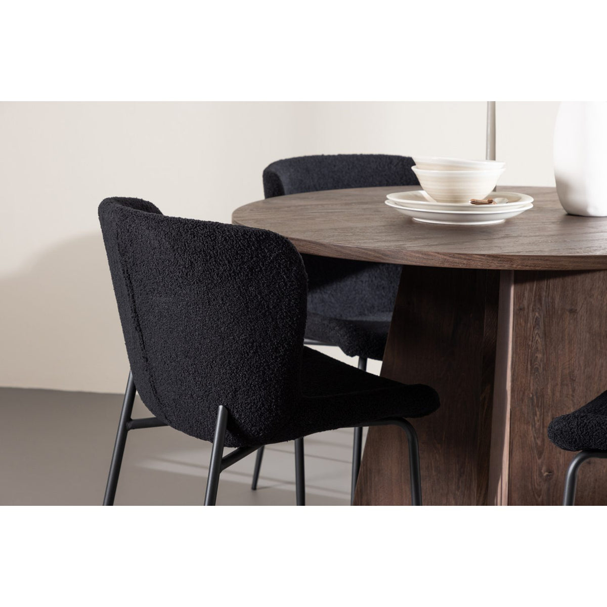 Bootcut, Modesto Rund matgrupp Svart, Mocka, ⌀110