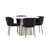 Lanzo, Edina Runt matgrupp Svart, Beige, 4st