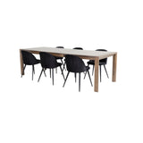 Slider, Velvet Rektangulär matgrupp Svart, Natur, 170 x 95