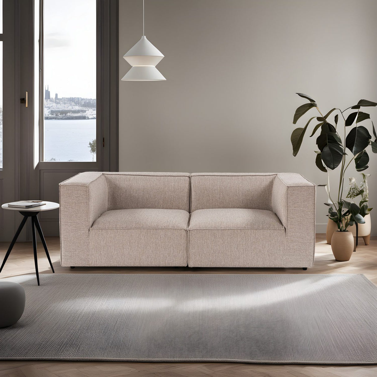 Reykjavik 2 (95 x 190 x 65 cm) 2-sitssoffa Sandbeige
