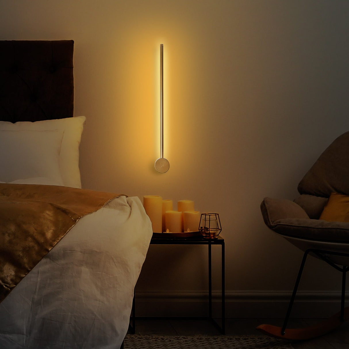 Kingston (62 x 10 x 7 cm) Guld Vägglampa