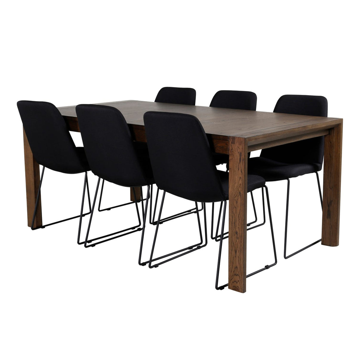 Slider, Muce Rektangulär matgrupp Svart, Natur, 6st