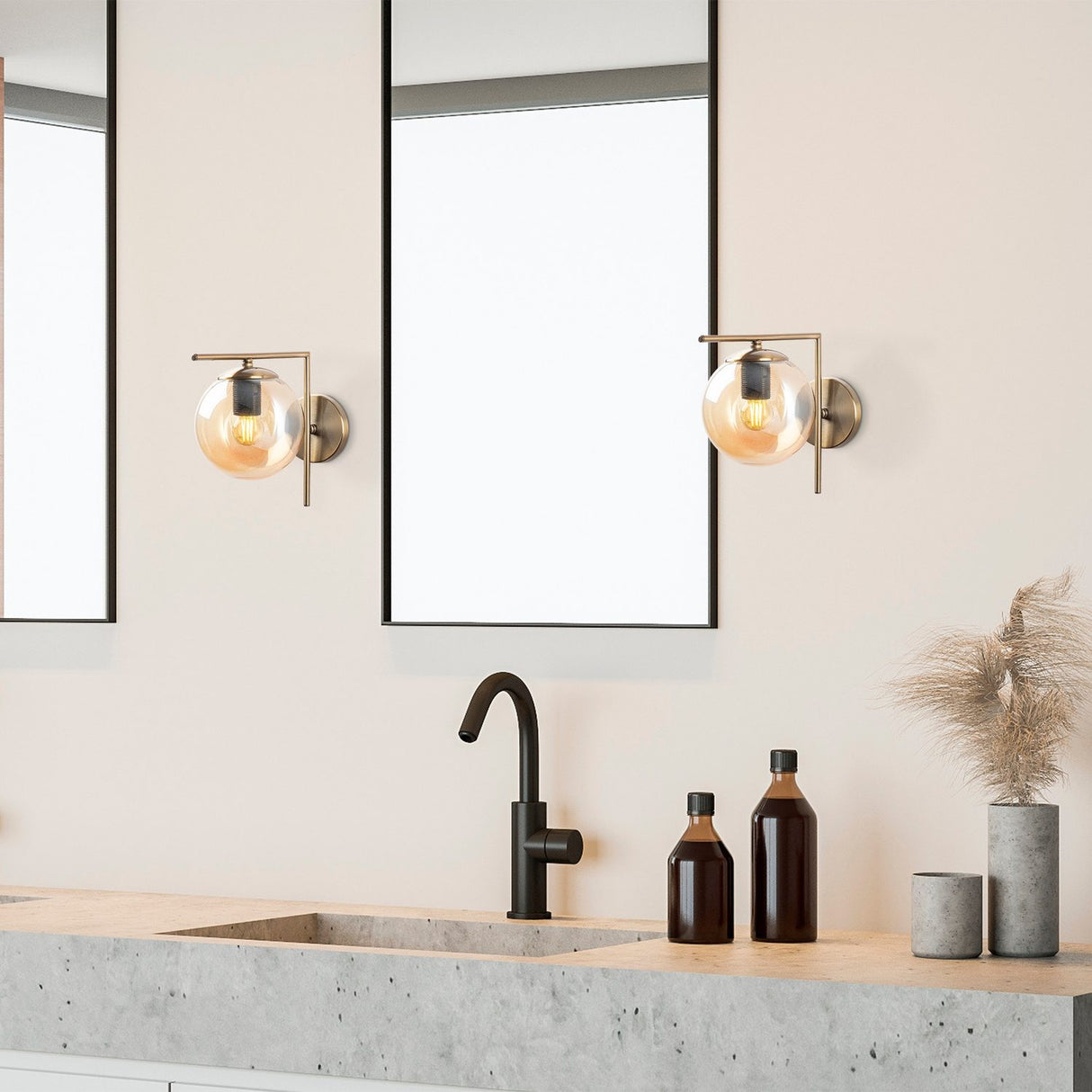 Lucinda Antik Vägglampa Transparent