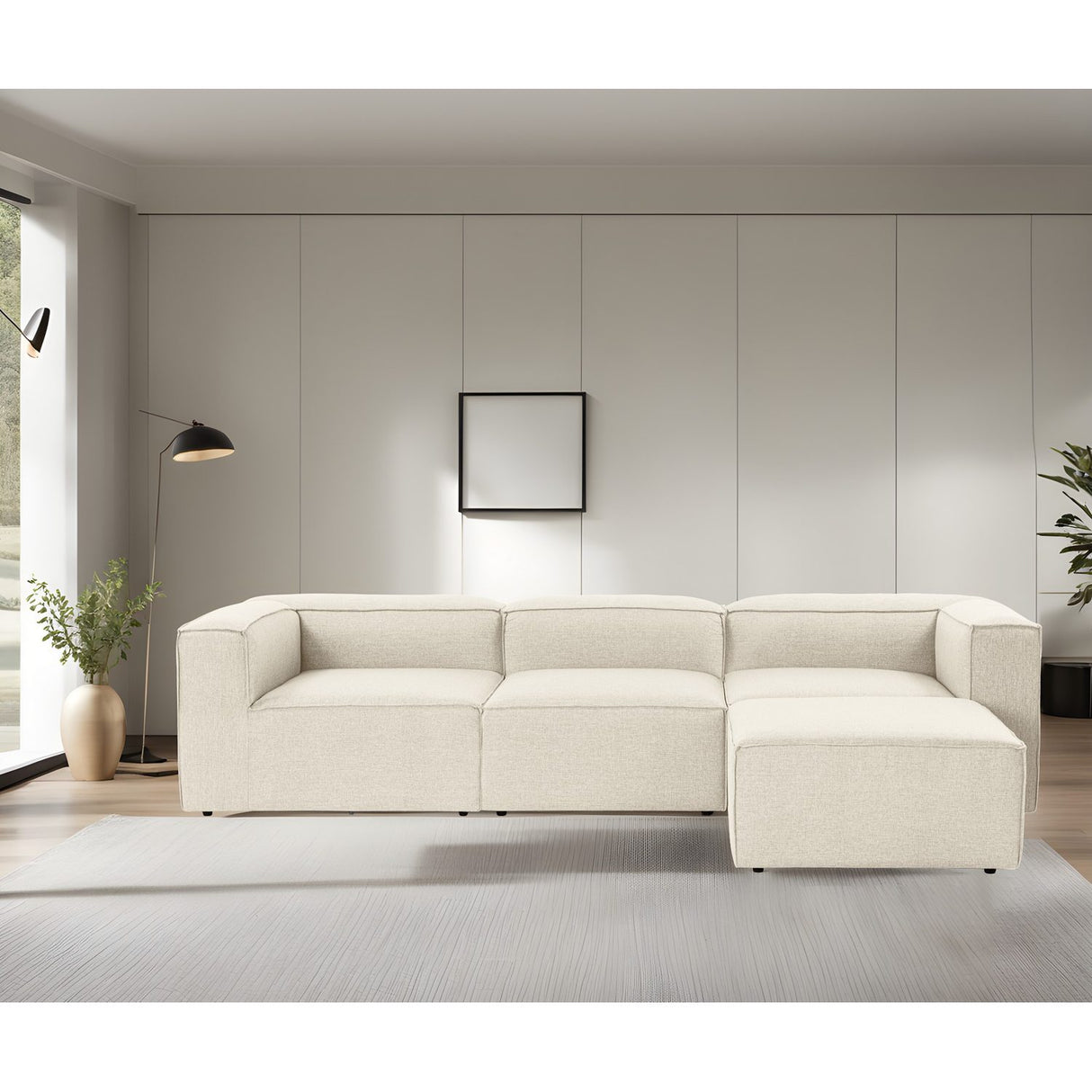 Fora (297 x 66 x 190 cm) Hörnsoffa Ecru