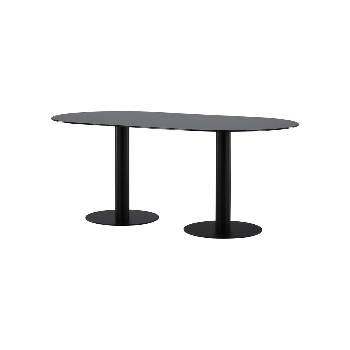 Pillan Ovalt matbord Svart, 180 x 74 x 100