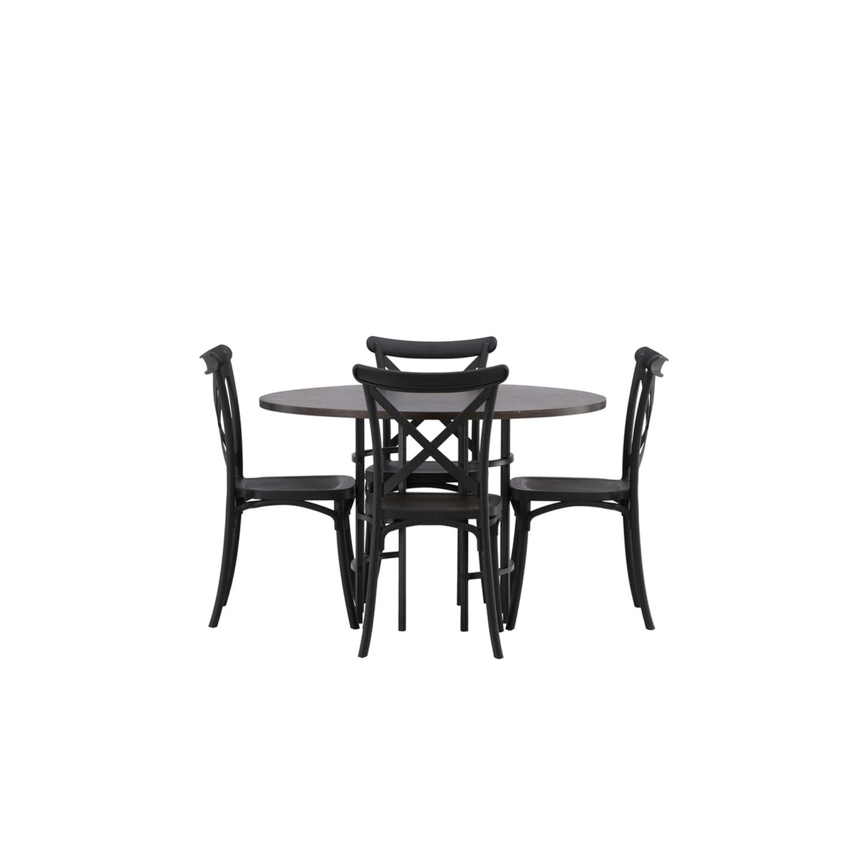 Copenhagen, Crosett Rund matgrupp Svart, Mocka, 4st