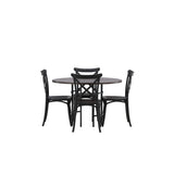 Copenhagen, Crosett Rund matgrupp Svart, Mocka, 4st