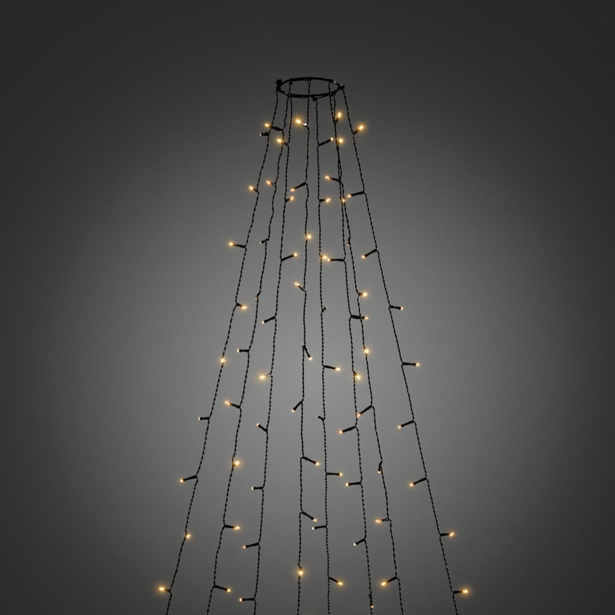 LED Appstyrd Svart Kabel Julgransbelysning 240 cm, Amber