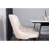 Estelle, Velvet Deluxe Rektangulär matgrupp Beige,svart, Svart,Vitt, 140 x 90