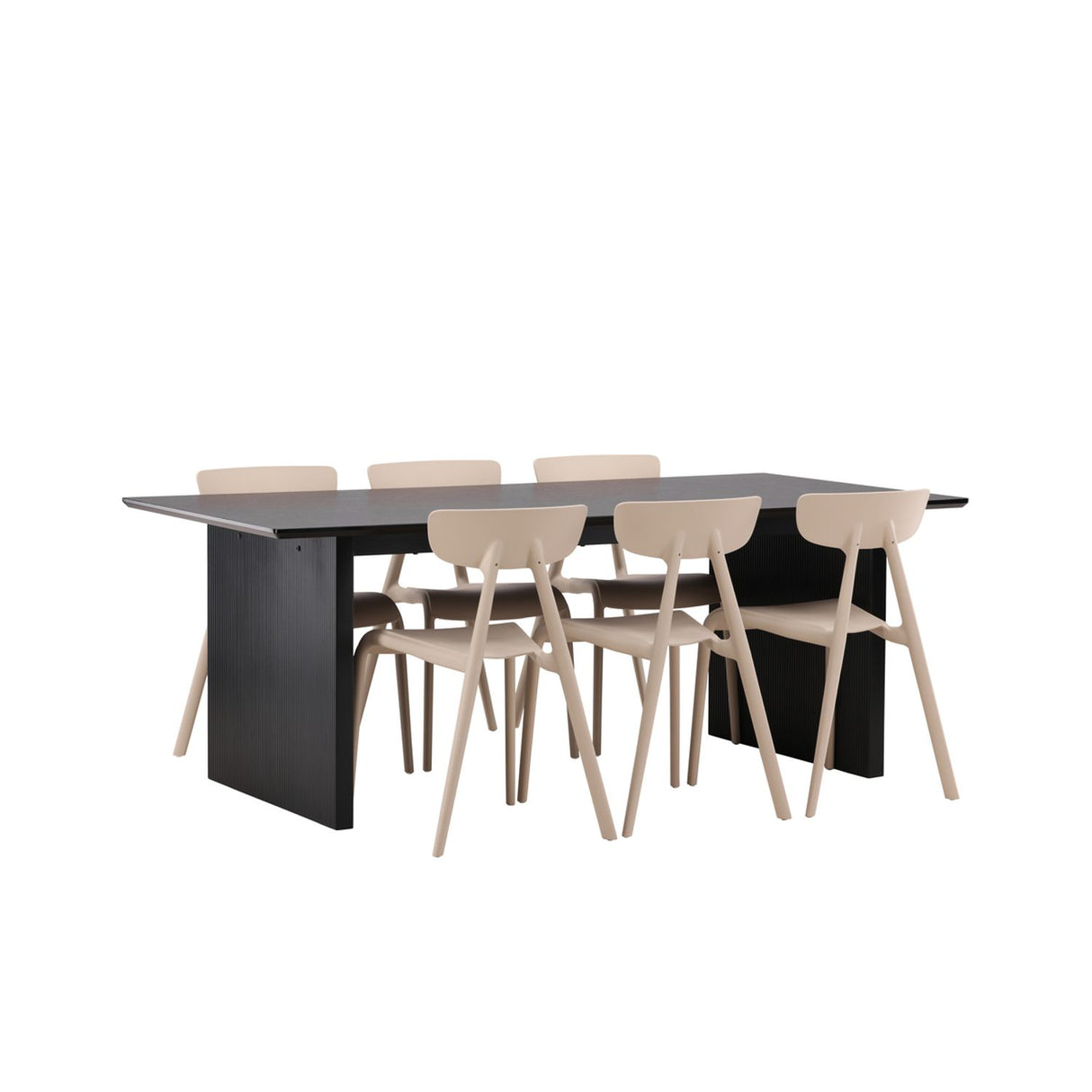 Vail, Ursholmen Rektangulär matgrupp Beige, Svart, 200 x 100