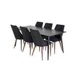 Dipp, Leone Rektangulär matgrupp Svart,Natur, Svart, 180 x 90
