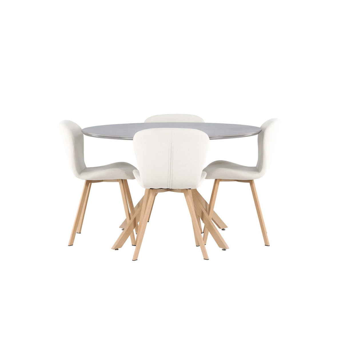 Piazza, Lilja Rund matgrupp Beige, Natur, Grå, ⌀120