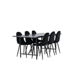 Astrid, Polar Rektangulär matgrupp Svart, Svart, 200 x 90
