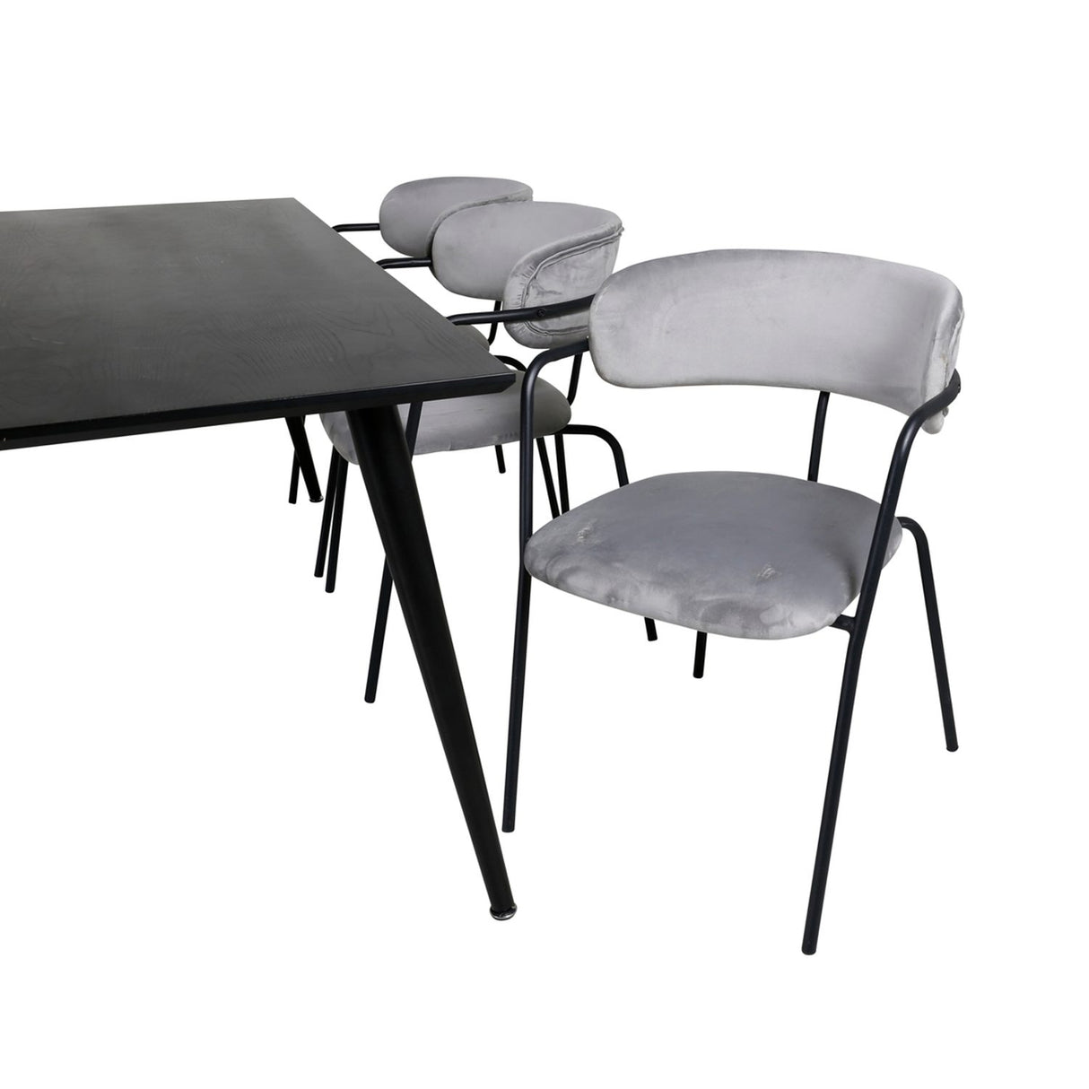 Dipp, Arrow Rektangulär matgrupp Svart,Grå, Svart, 180 x 90