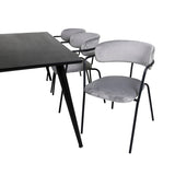 Dipp, Arrow Rektangulär matgrupp Svart,Grå, Svart, 180 x 90
