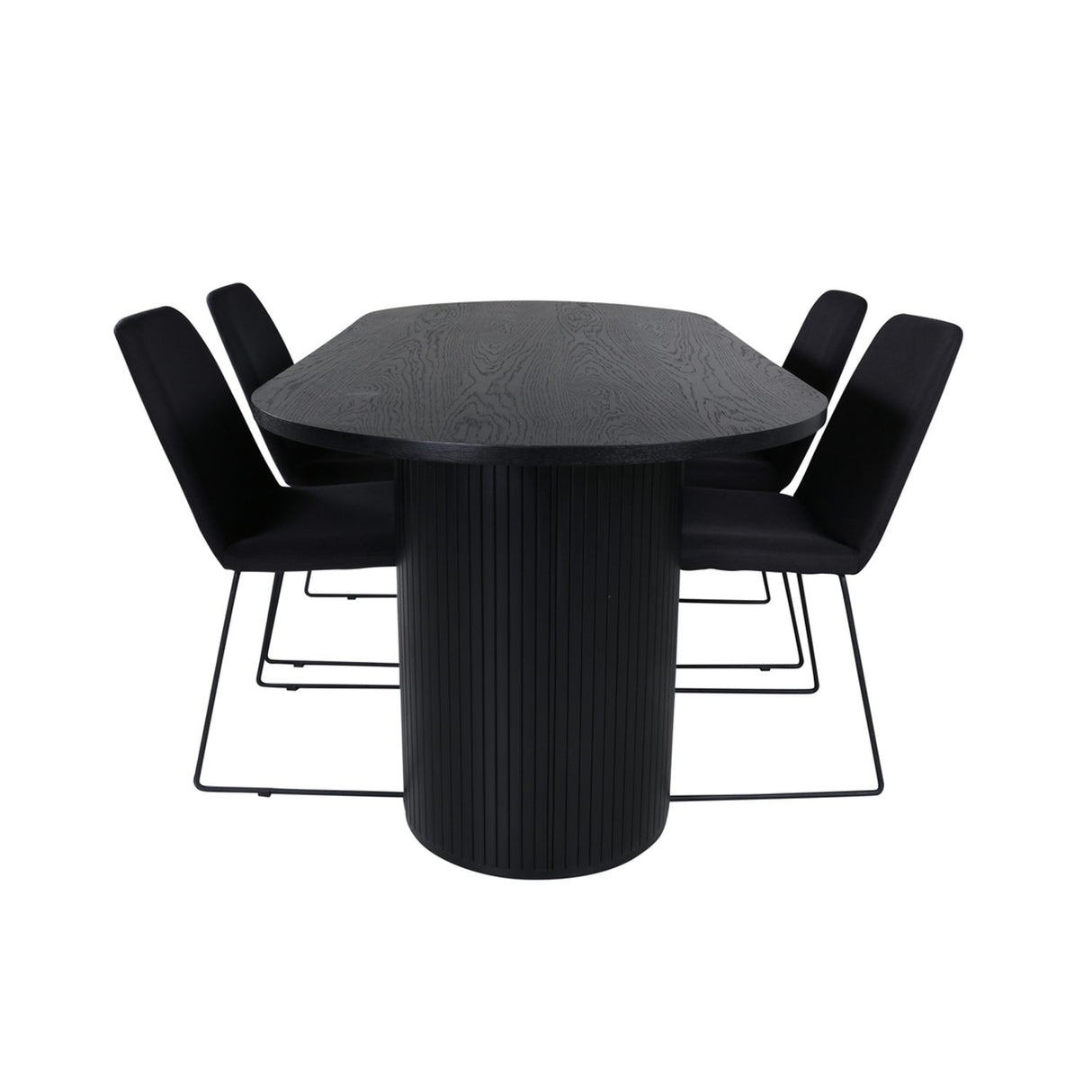 Bianca, Muce Oval matgrupp Svart, Svart, 200 x 90