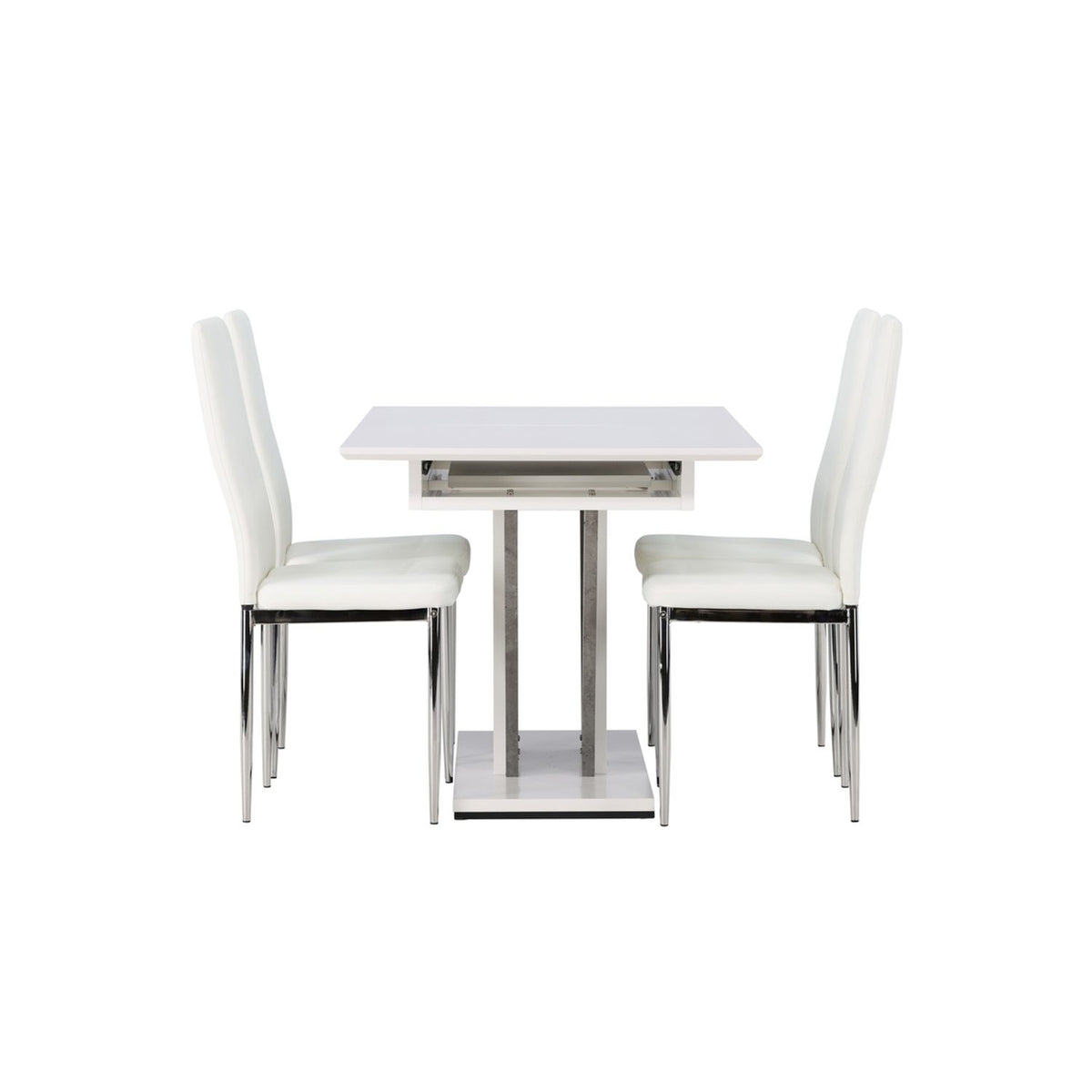 Disa, Pastill Rektangulär matgrupp Silver,Vitt, Grå,Vitt, 120 x 80