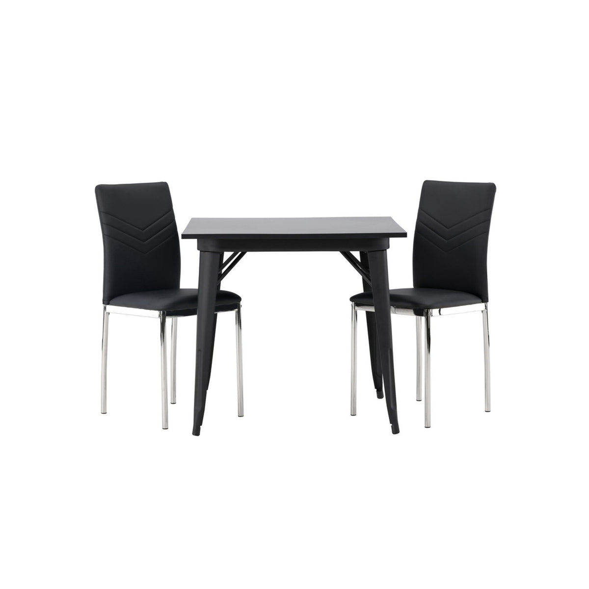 Tempe, Lily Rektangulär matgrupp Svart,Silver, Svart, 80 x 80