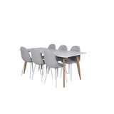 Polar, Polar Rektangulär matgrupp Grå,Vit, Natur,VIT, 180 x 90