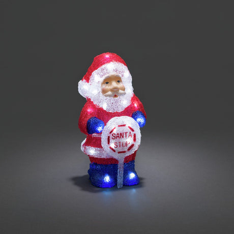 Tomte m skylt akryl LED 4xAA Ljusdekoration Ute
