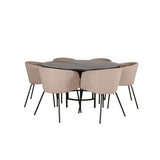 Copenhagen, Berit Rund matgrupp Beige, Svart, Svart, ⌀140