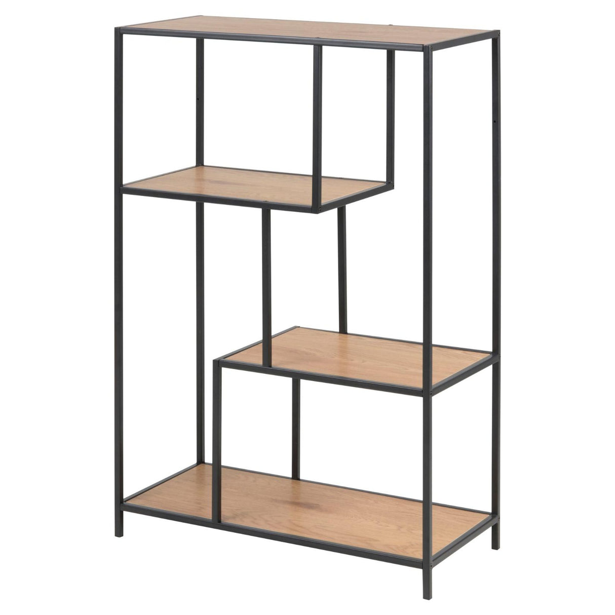Seaford Bokhylla Asymmetrisk 114x77x35 cm Vild Ek