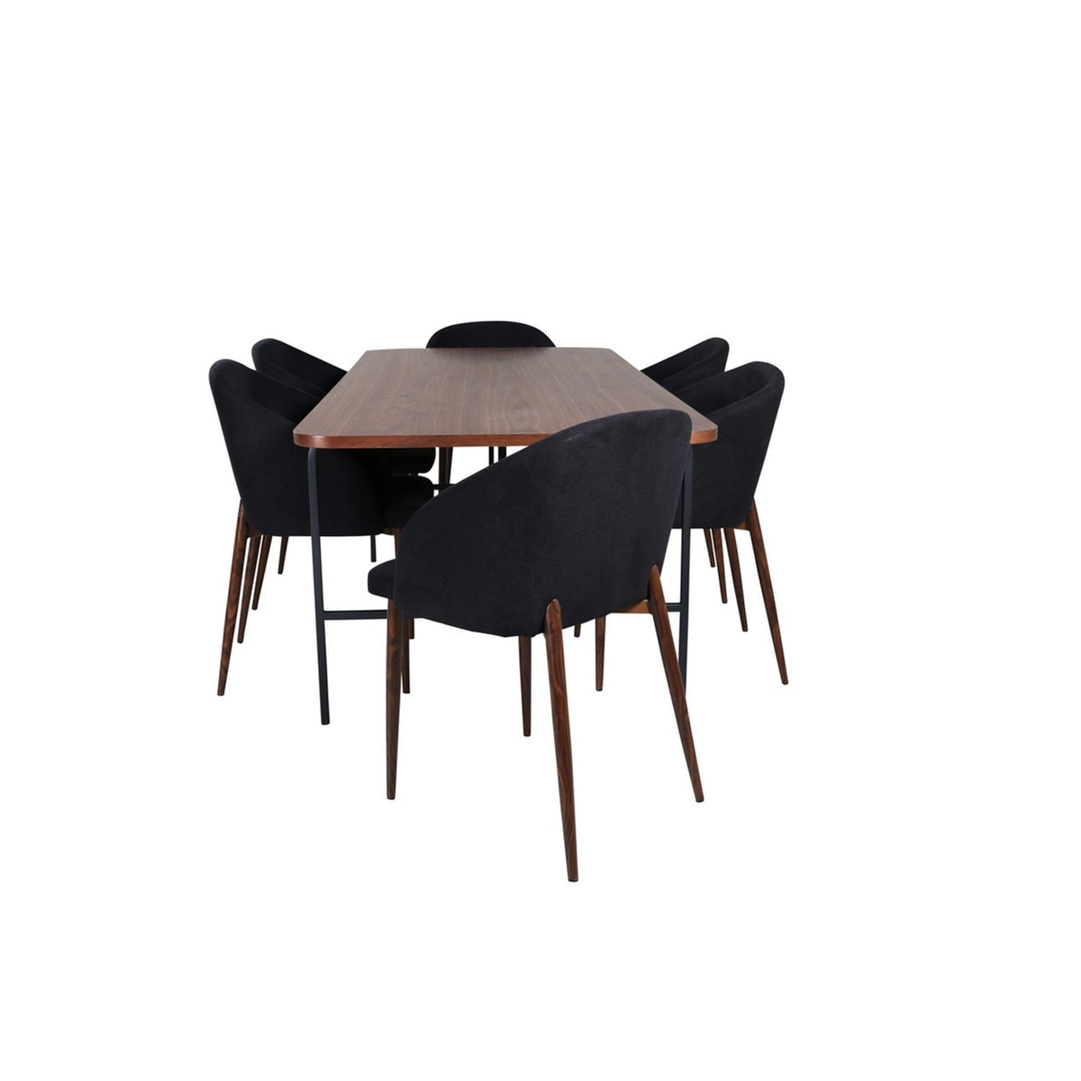 Uno, Arch Rektangulär matgrupp Svart,Natur, Svart,Natur, 200 x 90