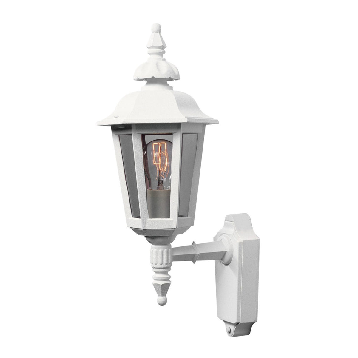 Pallas E27 Liten Vägglampa Ute Upp, Mattvit