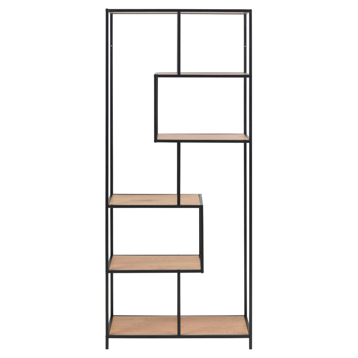 Seaford Bokhylla Asymmetrisk 185x77x35 cm Vild Ek
