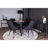Plaza, Velvet Deluxe Rund matgrupp Svart, Svart, 4st